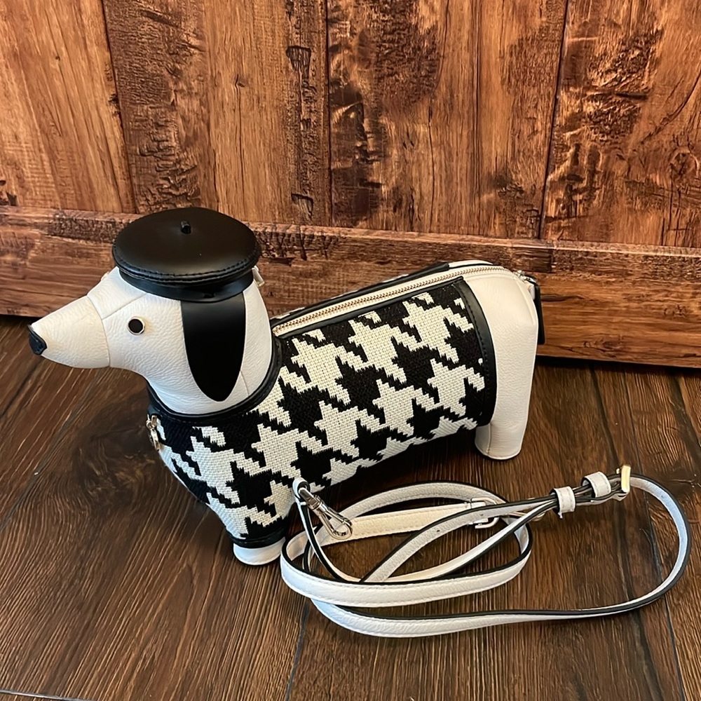 KATE SPADE Houndstooth Dachshund Handbag